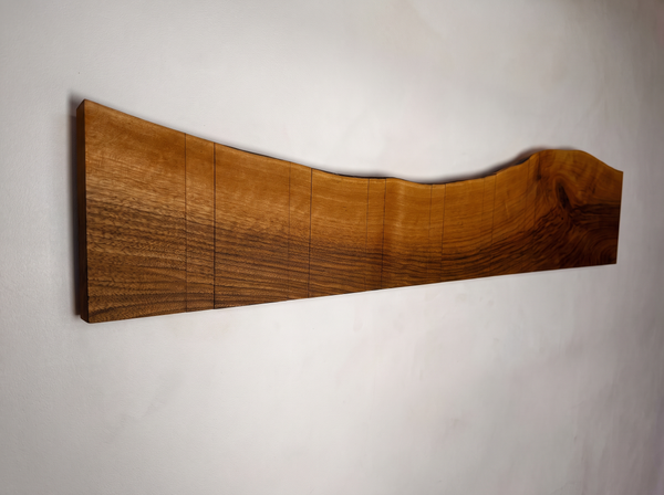 Masif Ahşap Katlanır Gizli Askılı Duvar Portmantosu - Live Edge Piano Rack