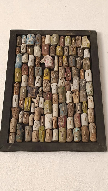 El Yapımı Ahşap Figürlü 3D Duvar Tablosu | Otantik Ahşap Sanat Pano