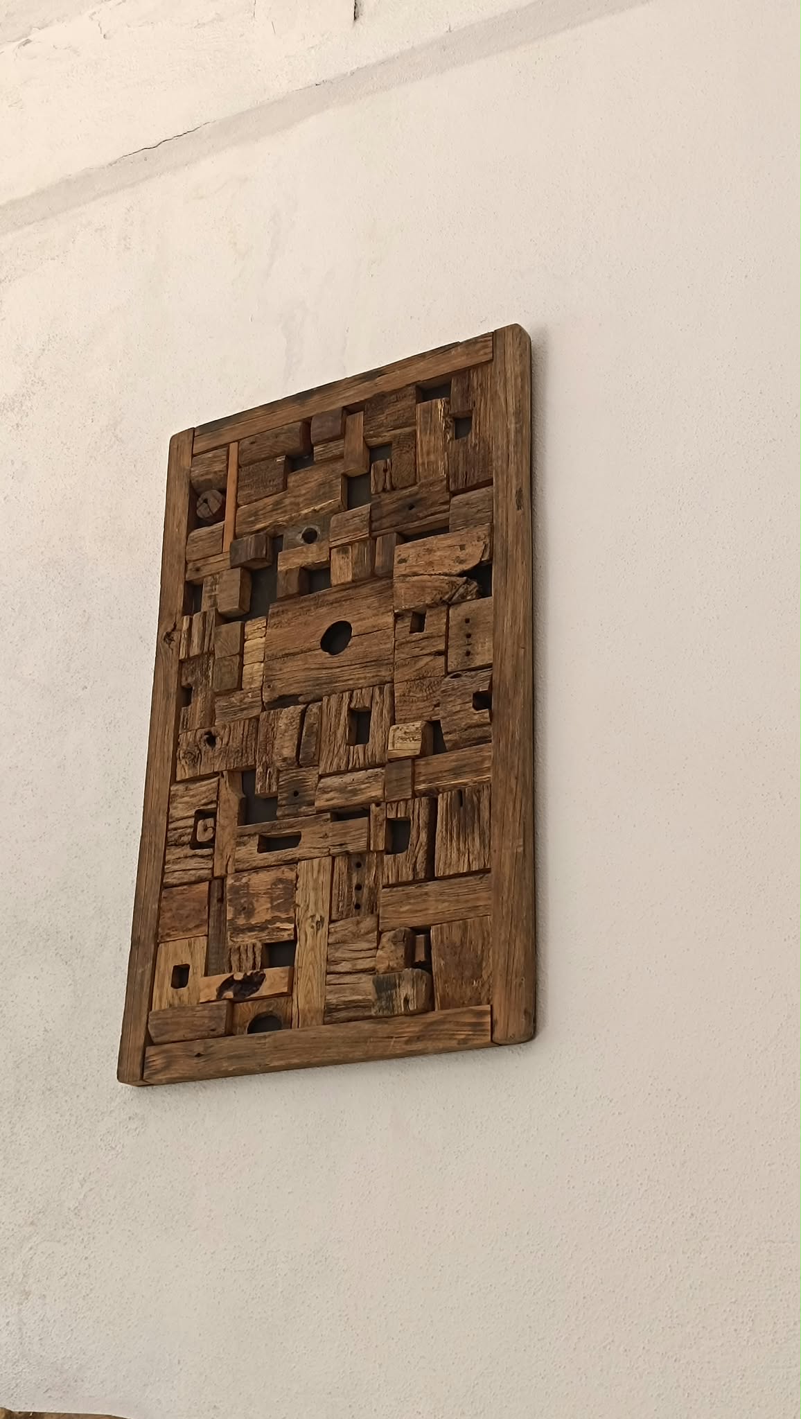 Rustic Block Masif Ahşap Duvar Tablosu | El Yapımı 3D Ahşap Pano