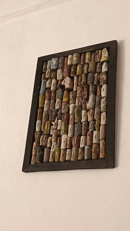 El Yapımı Ahşap Figürlü 3D Duvar Tablosu | Otantik Ahşap Sanat Pano