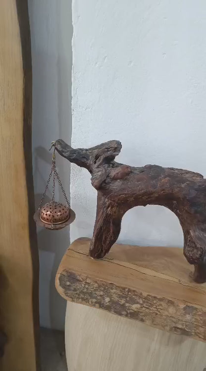 El Yapımı Ağaç Kökü Dekoratif Heykel & Sarkaç Obje | Otantik Ahşap Figür
